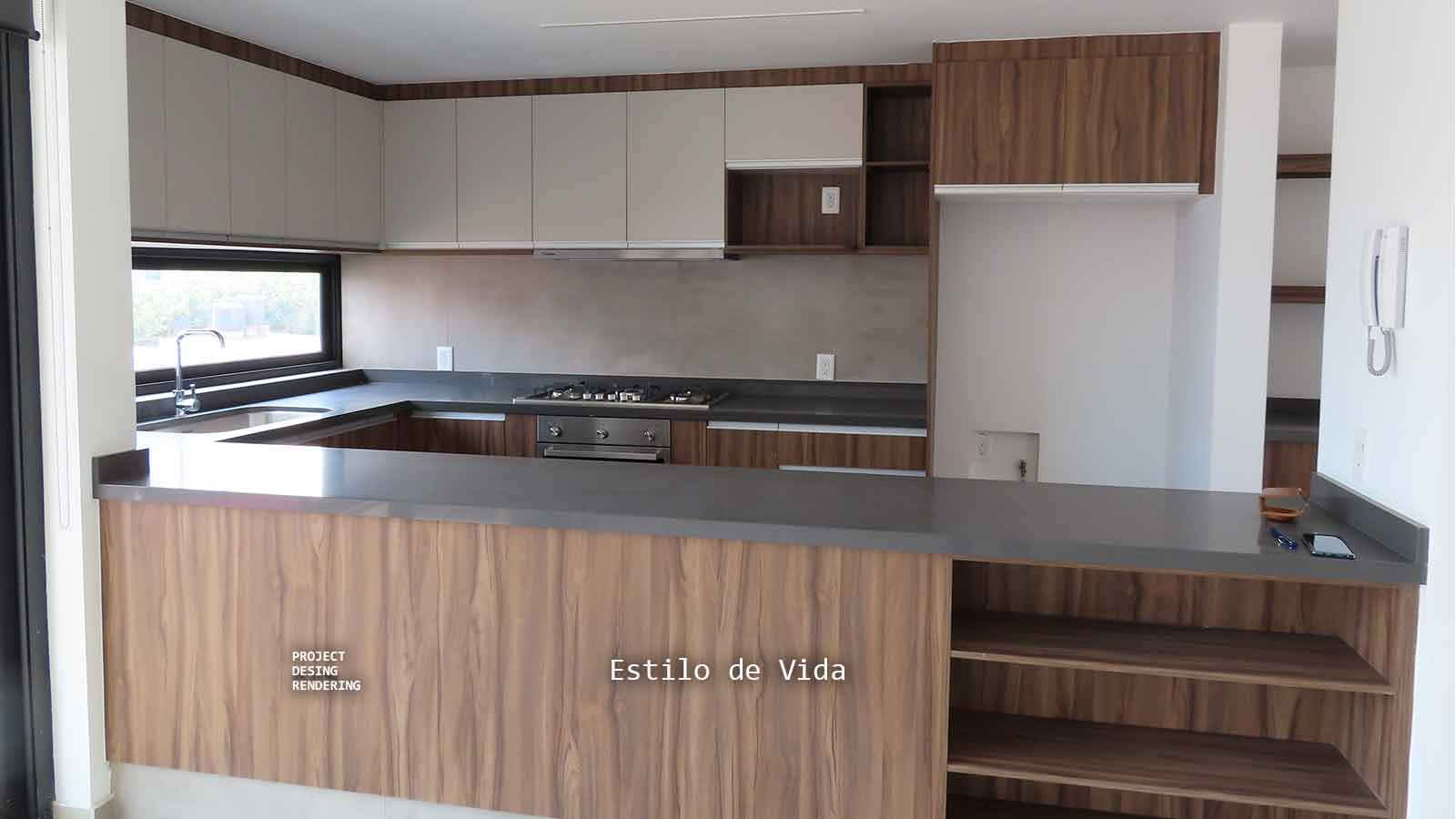 Diseño y construcción de cocina en u en CDMX