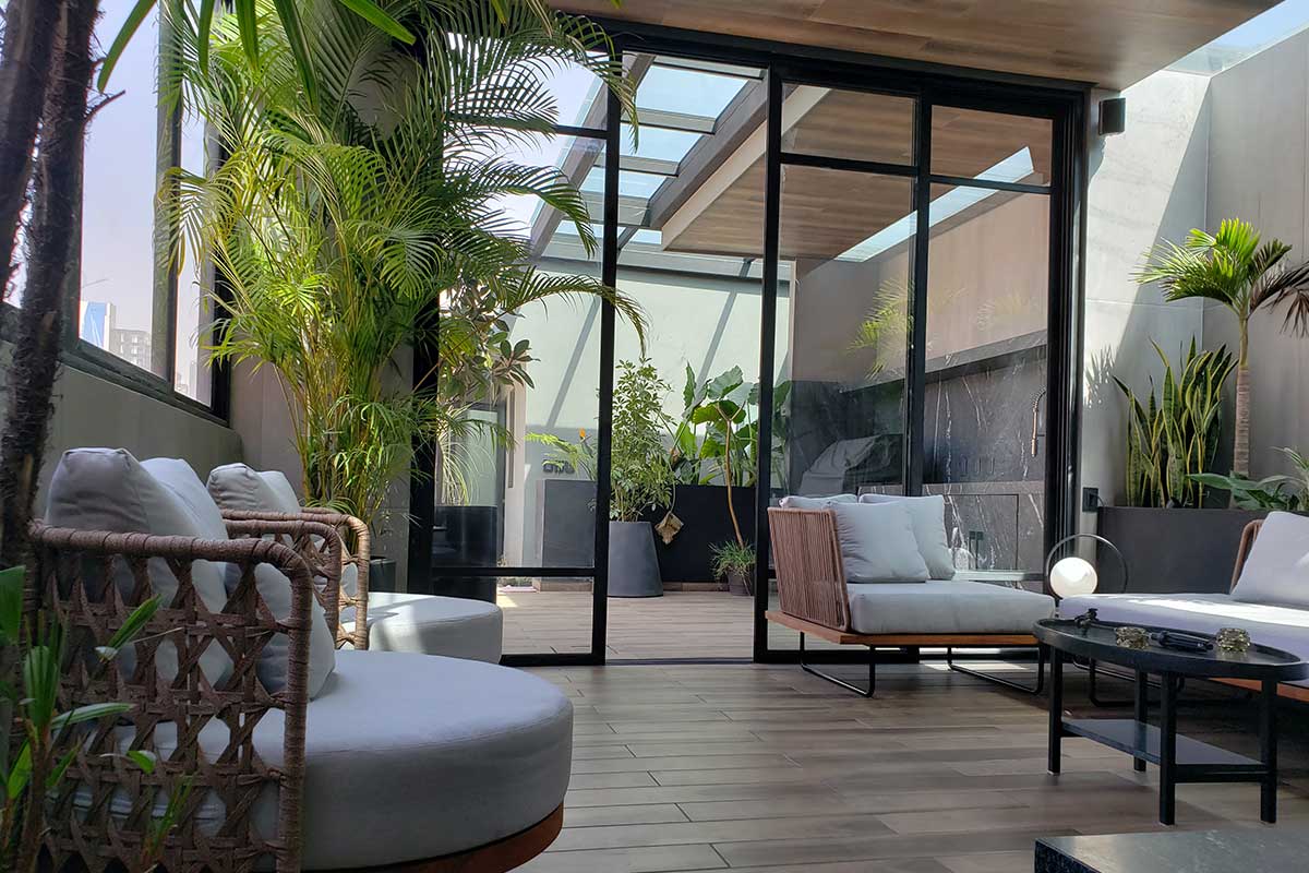 Diseño de Roof Garden interior CDMX
