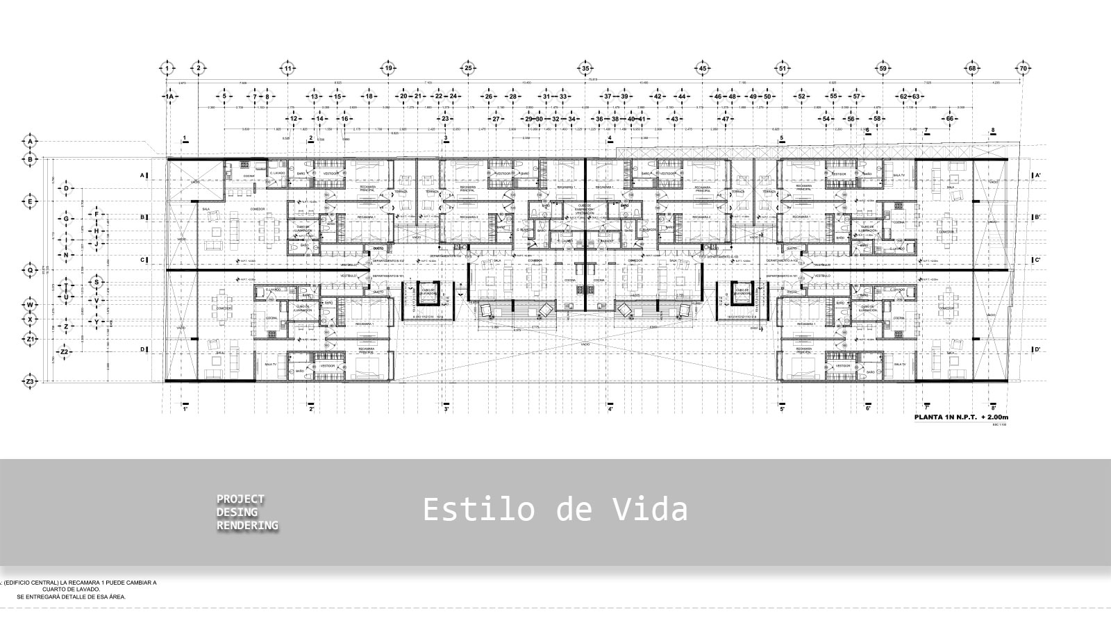 Plano arquitectónico de primer nivel proyecto ejecutivo